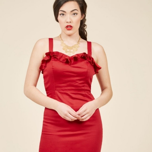 Sweetheart Ruffle Wiggle Dress - Picture 1 of 4